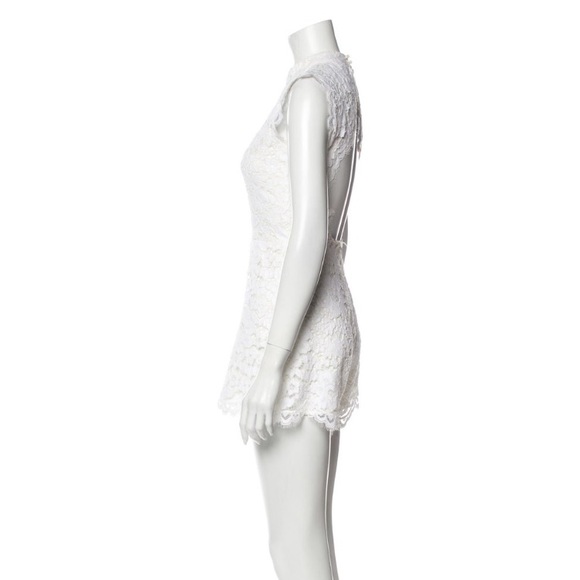 Alexis white lace open back romper - Picture 3 of 4